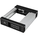 StarTech.com 5.25" to 3.5" Trayless Hard Drive Hot Swap Bay - Removable Hard Drive Bay for 3.5" SATA/SAS Drives - Aluminum (H