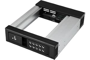 StarTech.com 5.25" to 3.5" Trayless Hard Drive Hot Swap Bay - Removable Hard Drive Bay for 3.5" SATA/SAS Drives - Aluminum (H