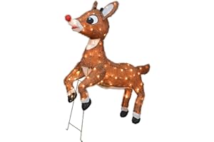 TISYOURSEASON 3D Rudolph The Red-Nosed Reindeer 36" Animated Outdoor Christmas Decor Yard Art