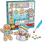 Creativity for Kids Holiday Big Gem Diamond Painting Kit | Create 12 Festive Stickers & 2 Suncatchers with 1000+ Colorful Gems | Fun for Parties, Gifts, Ornaments & Seasonal Décor (Ages 6+)