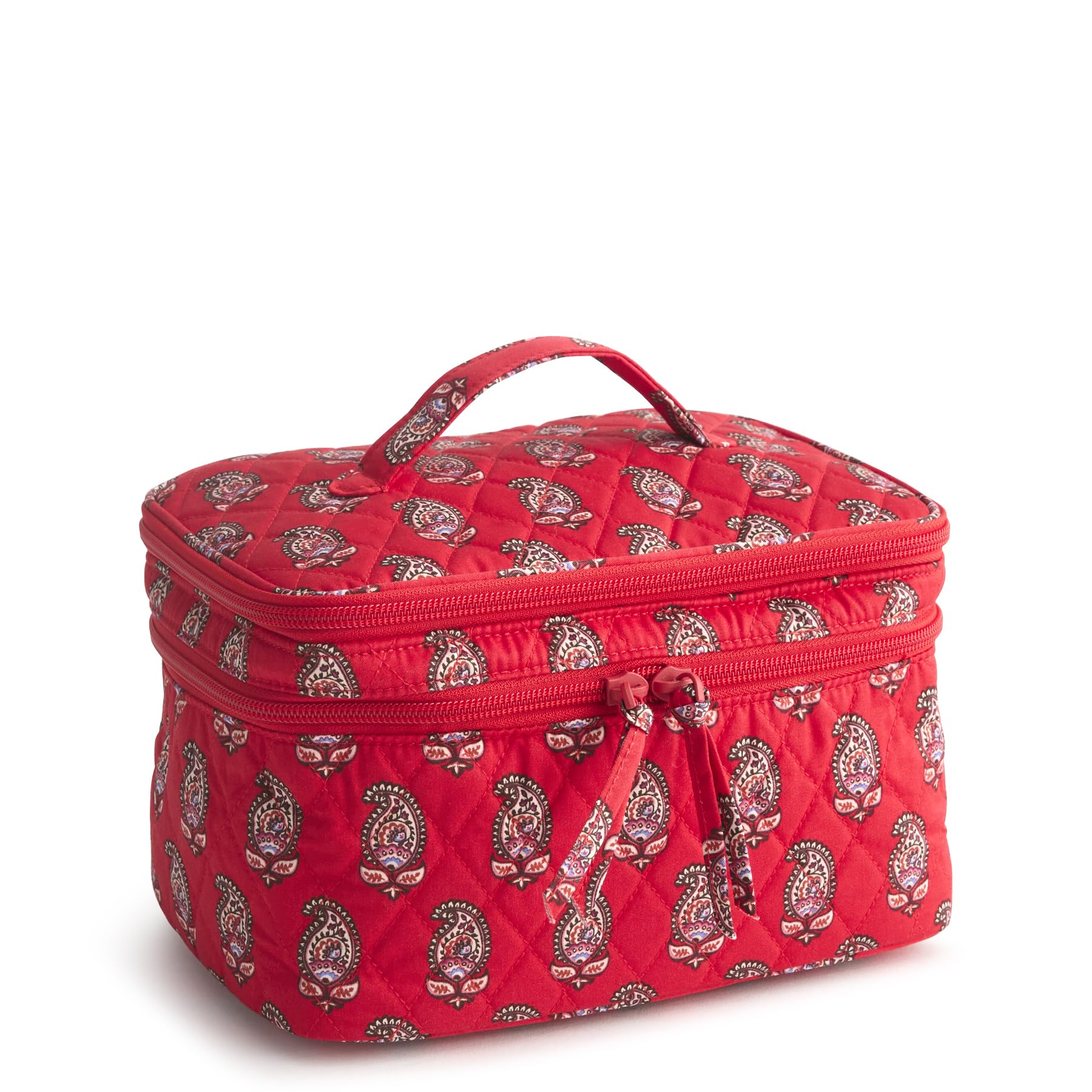 Premium Cotton Brush Up Cosmetic Case, Flowering Paisley Goji Berry, One Size
