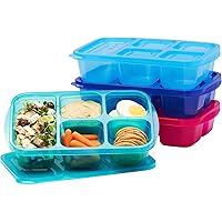 EasyLunchboxes® - Patented Design Bento Lunch Boxes - Reusable 5-Compartment Food Containers for School, Work, and Travel, Se