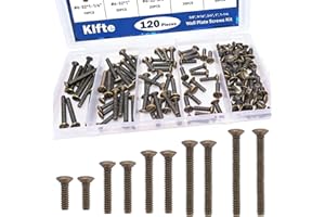 120 pcs Wall Plate Screws, Bronze Outlet Screws 6-32 Thread Light Electrical Cover Panel Switch Plate Screws 5 Length Sizes (