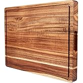 20 Inch Large Acacia Wood Cutting Board 1.5" Thick, Reversible Wooden Cutting Board for Kitchen, Charcuterie Board Cheese Boa