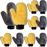 Yiyiring Paint Mitt Stain Gloves Reusable Microfiber | Microfiber Terry for Railing Fence Staining, Furniture Waxing Polishing, Dual-sided Washable Gloves