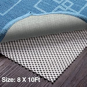 Veken Non-Slip Area Rug Pad Gripper 8' x 10' Extra Thick Pad for Any Hard Surface Floors, Keep Your Rugs Safe and in Place