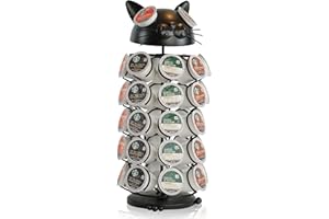 Made Easy Kit Carousel Coffee Pod Holder, Compatible with Keurig K-Pods K-Cups, Countertop Rack Storage Organizer, Metal Home