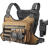 Chest Bag for Men Women, Tactical Chest Rig with Holster, Sport Chest Pack for Outdoor, Running Vest for Hiking, Cycling, Travel, Workouts, EDC