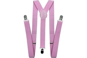 LOLELAI Suspenders for Women and Men | Elastic, Adjustable, Y-Back | Pant Clips, Tuxedo Braces