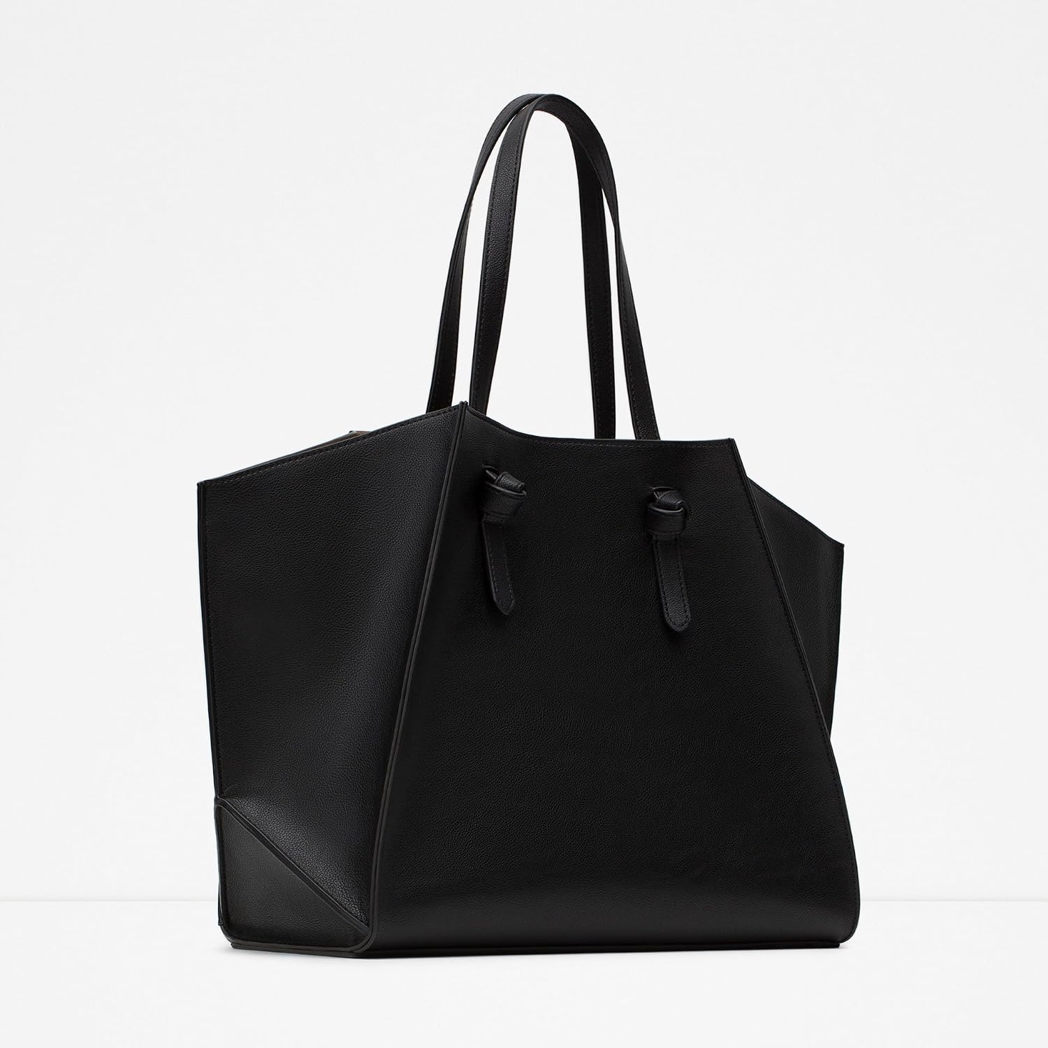 Amazon ザラ Zara 幾何学デザイントートバッグ ブラック 並行輸入品 Zara ザラ シューズ バッグ