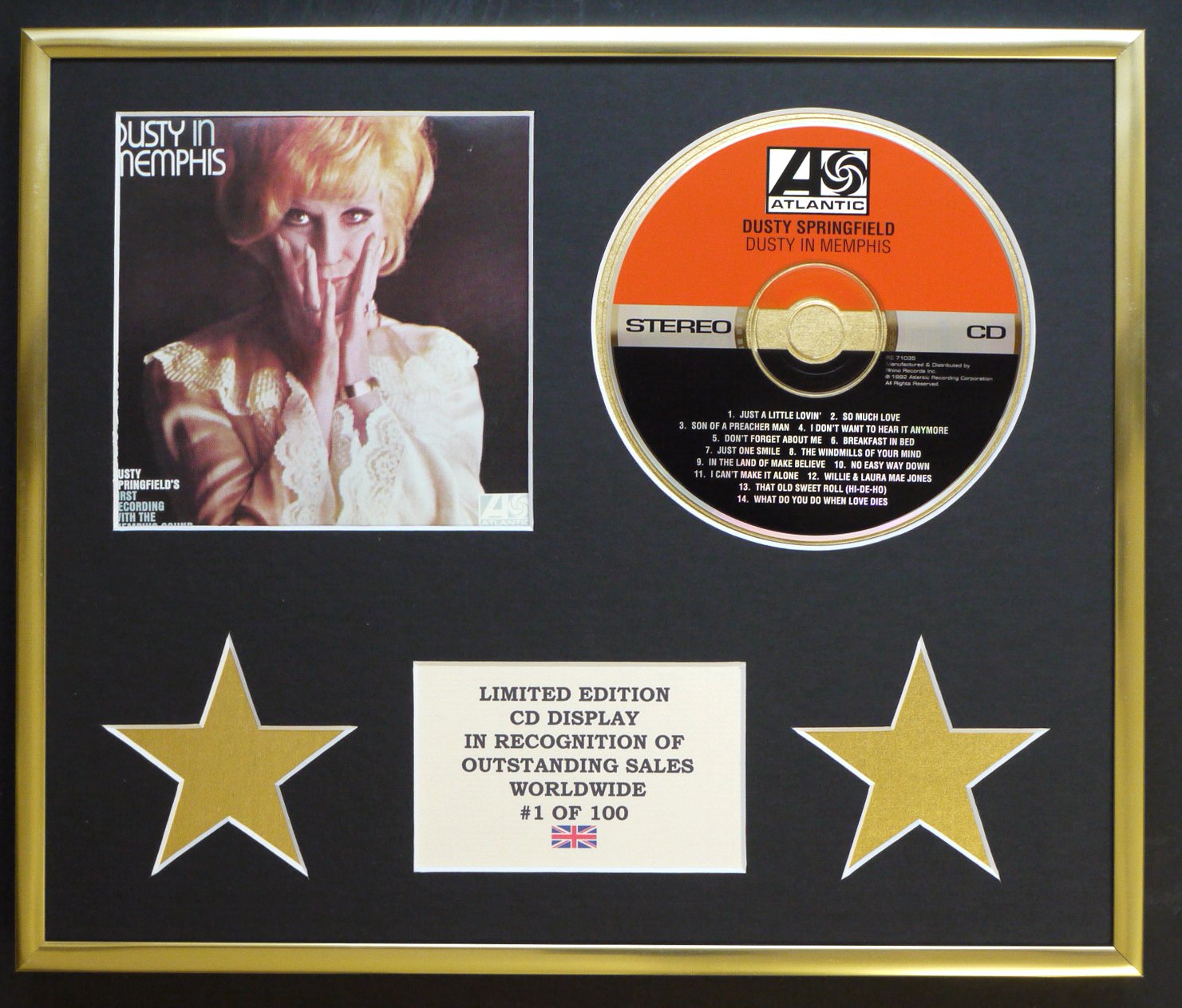 DUSTY SPRINGFIELD/CD DISPLAY/LIMITED EDITION/COA/DUSTY IN MEMPHIS