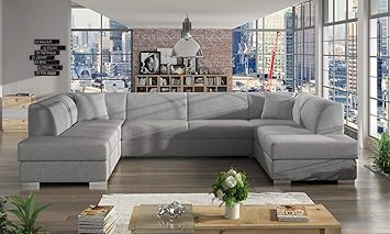 Ecksofa Mit Schlaffunktion Schlafsofa Wohnlandschaft Eckcouch Daron U Xxl U Form Grau Gelb Lila Schwarz Blau 04 Inari 91 Amazon De Kuche Haushalt