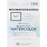 Strathmore 140-205 Ready Cut Watercolor, Cold Press, 5" x 7", White, 25 Sheets,Multicolor