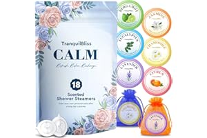 TranquilBliss Shower Steamers, 18 PCS Set, Self Care Relaxation Shower Tablets with Shea Butter, Shower Bombs, Christmas Gift Ideas for Mother's Day, Women, Wife