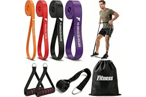 Resistance Bands Set for Working Out, 5 Levels (15-85 lbs) with Handles, Door Anchor, Storage Bag - Latex Fitness Bands for H
