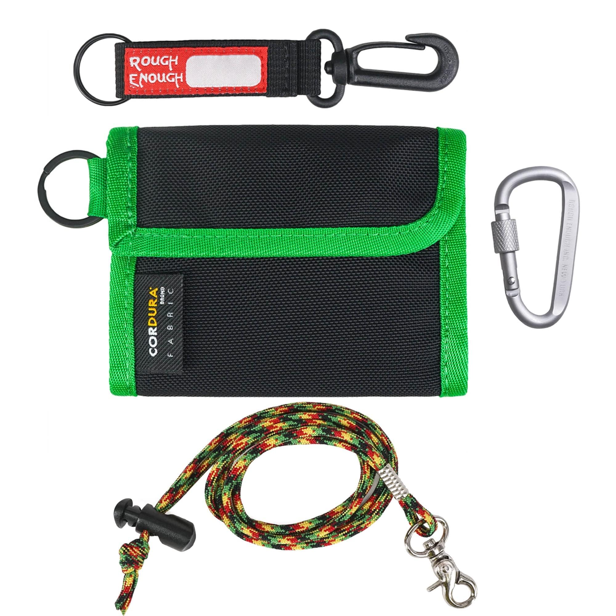 Rough Enough Kids Boys Wallet for Teenagers Teenage with Zip Coin Pocket Card Holder Case Kids Key Chain with Coin Purse Money Organiser