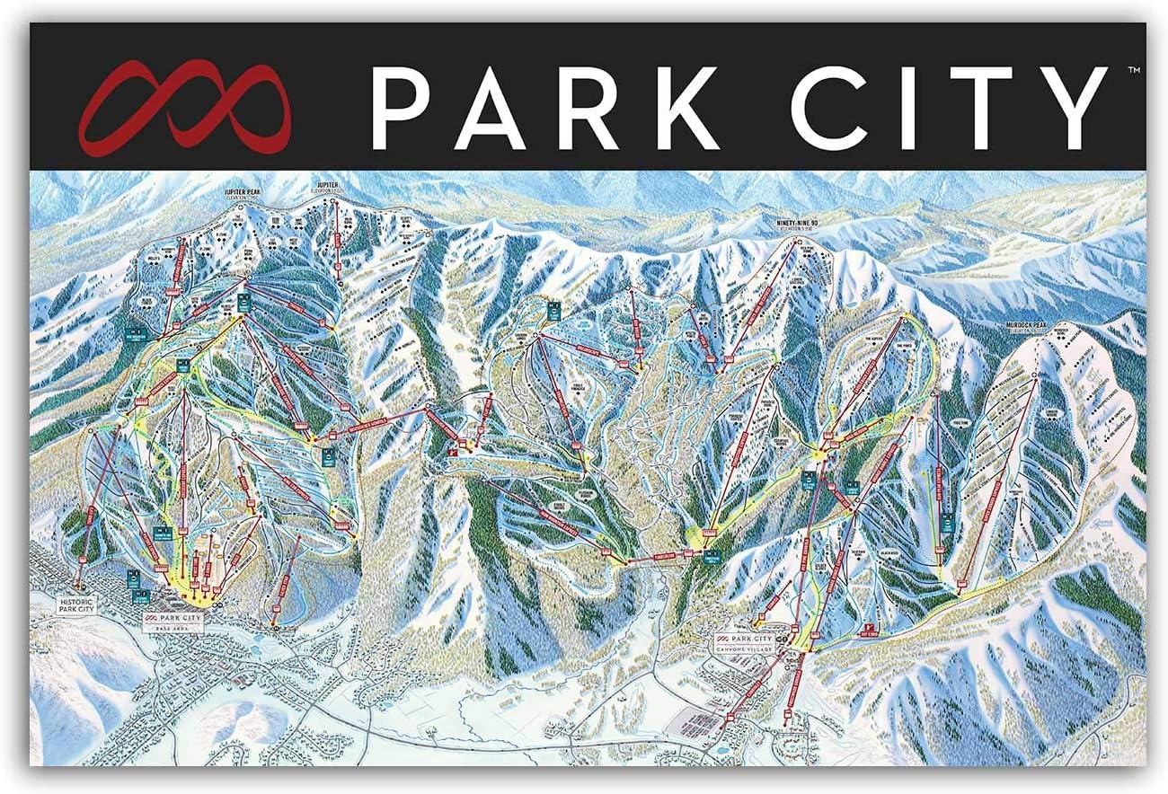 park city resort map Amazon Com Park City Ski Resort Trail Map Poster Framed Or park city resort map