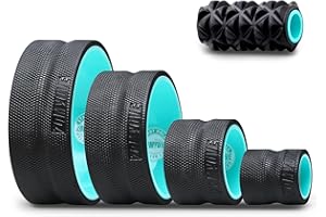 5 Pack Foam Roller- Yoga Wheel for Back Pain Reliefn & Stretching, Back Wheel for Deep Tissue Massage, Foam Roller for Physic