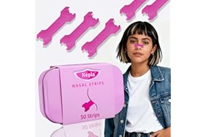 Nepia 50 Pack Extra-Strength Nasal Strips – Latex-Free & Drug-Free Breathing Support for Sports Performance & Day Comfort | Women Variety Pack with Rose Red Colors（Trad）