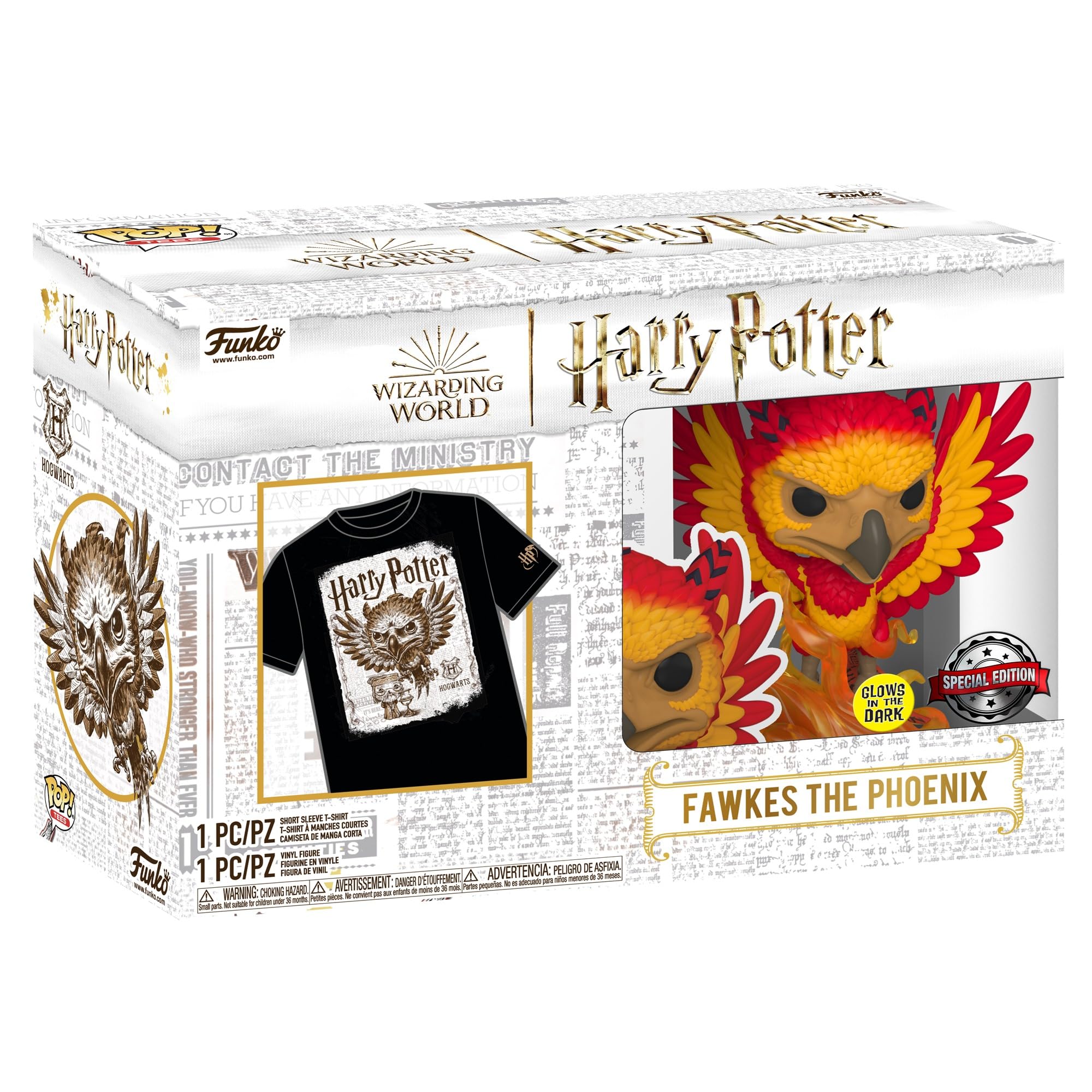 Funko Pop! & Tee: Harry Potter - Patronus DD - Extra Large - (XL) - T-Shirt - Clothes With Collectable Vinyl Figure - Gift Idea - Toys and Short Sleeve Top for Adults Unisex Men and Women