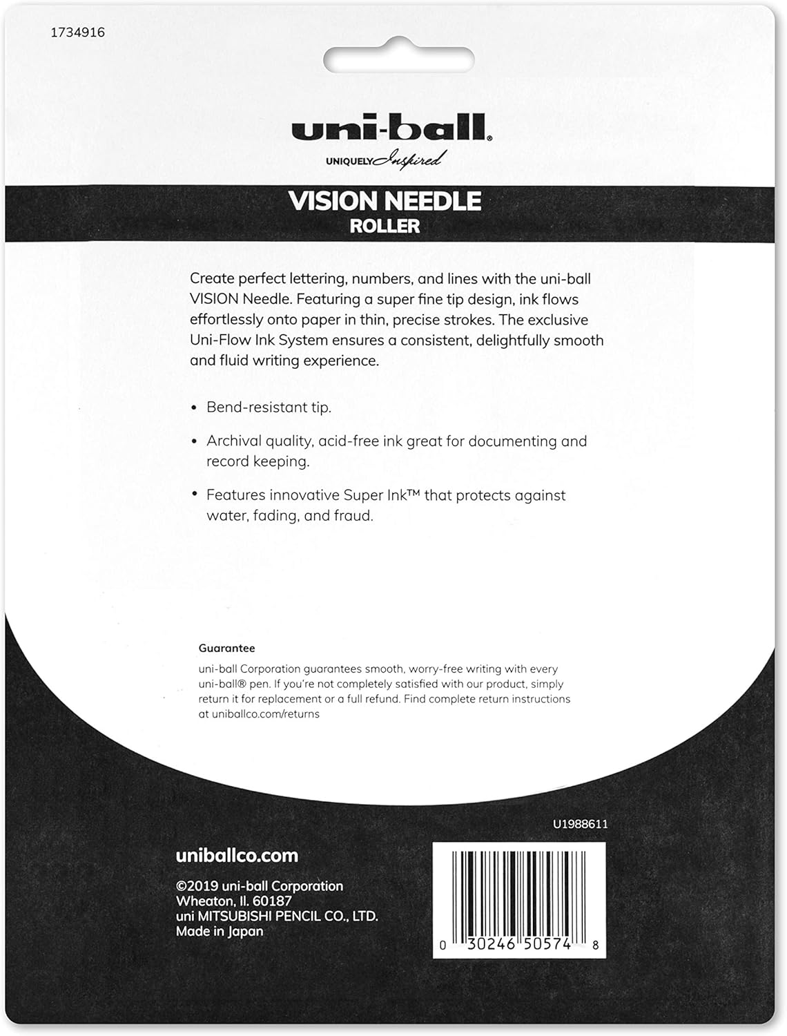 uni-ball Vision Needle Rollerball Pens, Fine Point (0.7mm), Assorted Colors, 8 Count - 1734916: Office Products