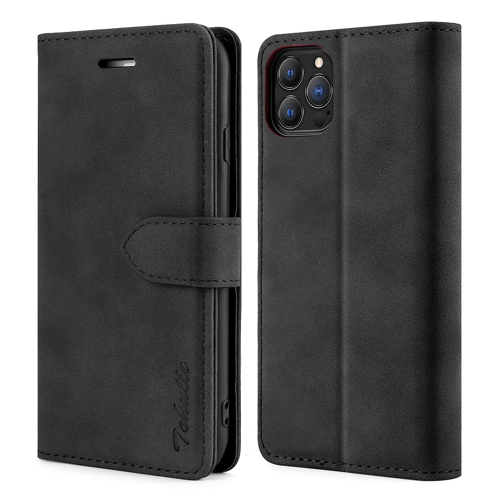 TOHULLE Case for iPhone 11 Pro Max, Premium PU Leather Wallet Case with Card Holder Kickstand Magnetic Closure Flip Folio Case Cover Compatible with iPhone 11 Pro Max (6.5 Inch) - Black
