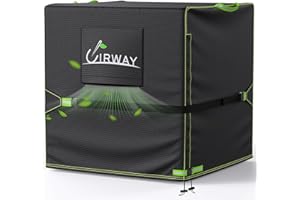 UIRWAY 500D Air Conditioner Cover, [2025 Upgraded Heavy Duty Fabric] Waterproof Winter Outdoor AC Unit Cover with Reflective Strip, All-Weather Protection for HVAC Condenser Units (24"L x 24"W x 30"H)