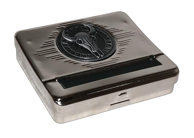 Markenlos Zigarettendrehmaschine Zigarettendreher Zigarettenfertiger Zigaretten Dreher Roller Drehmaschine mit Kuhschädel Sku