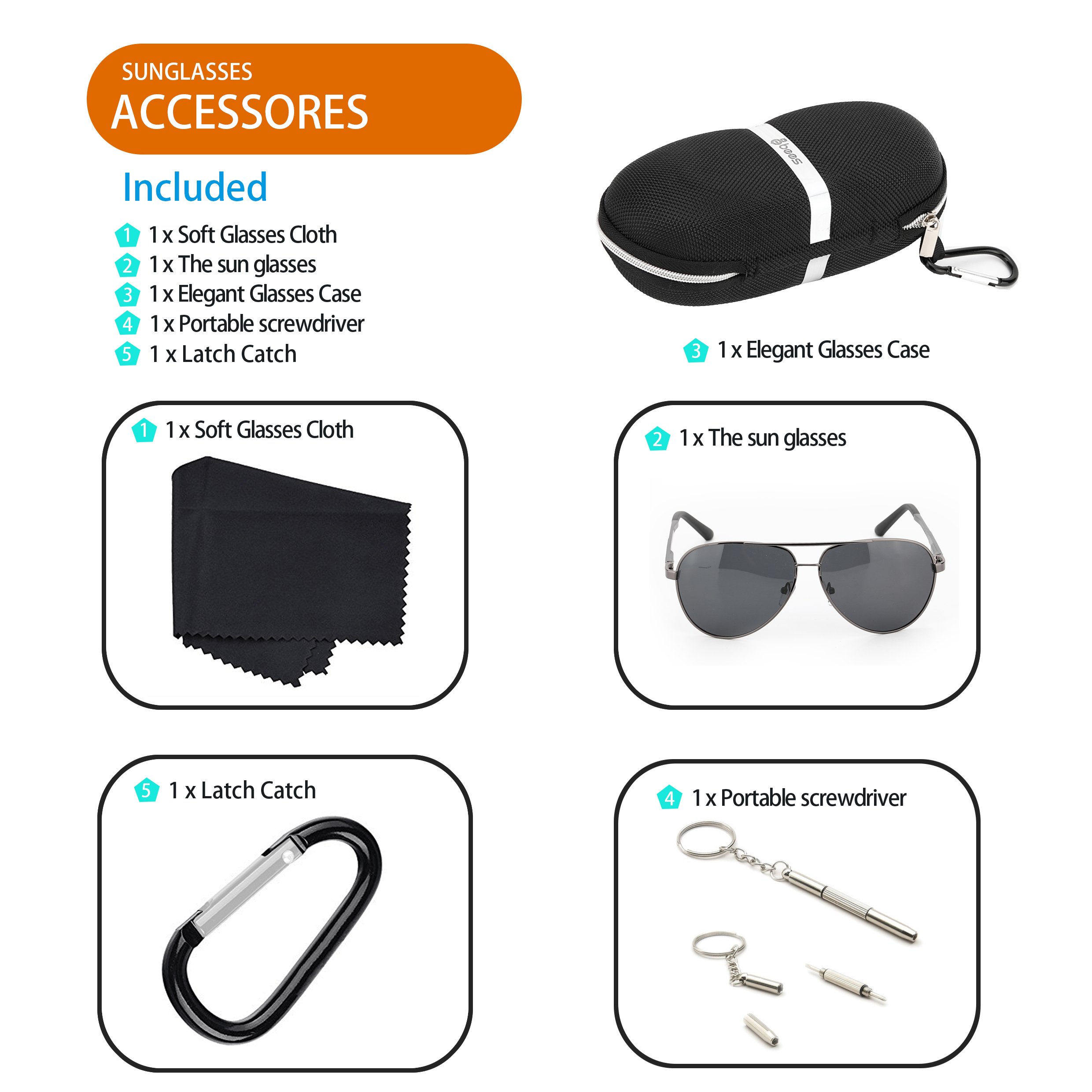 Polarized Aviator Sunglasses for Men Women Driving Vintage UV400 with Sun Glasses Case