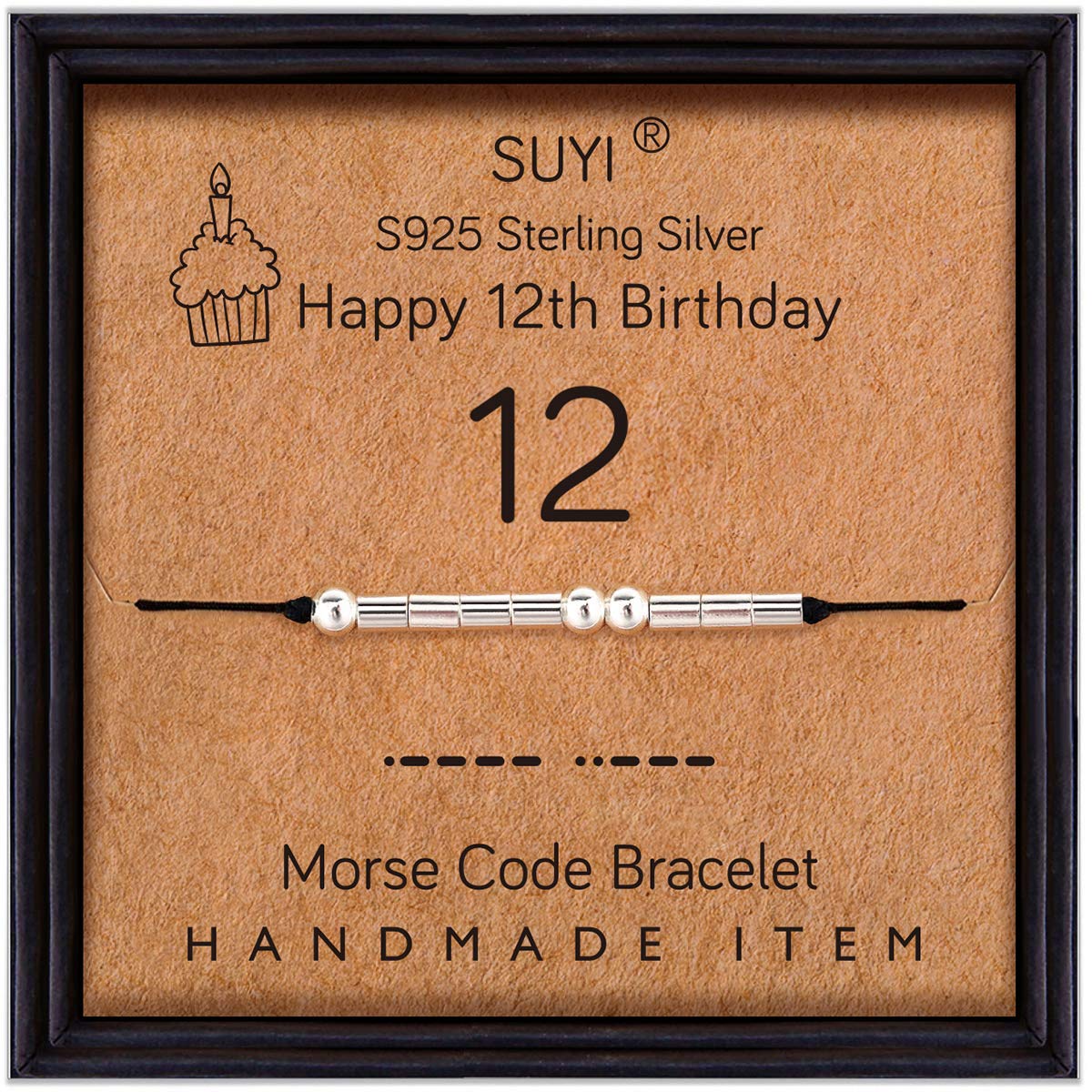 Suyi Happy 16th Birthday Gifts for Girls Morse Code Bracelet Sterling Silver Bracelet Birthday Jewelry Sweet 16 Graduation Gifts for Her 16