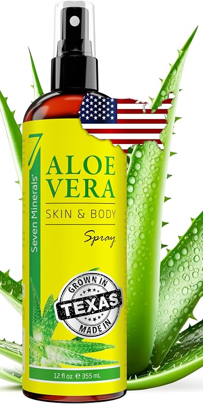 Seven Minerals Organic Aloe Vera Spray Body Hair 355ml Fresh Cut Plant USA