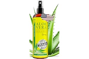 Seven Minerals, Organic Aloe Vera Spray for Body & Hair - From Freshly Cut Aloe Plant, Extra Strong, Easy to Apply, No Thickeners So It Absorbs Rapidly, No Sticky Residue - Made in USA (Big 12 fl oz)