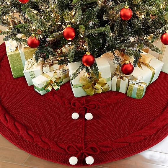 Addobbi Natalizi Rustici.Ourwarm Copri Base Per Albero Di Natale In Maglia Doppio Strato Design Rustico Per Decorazioni Natalizie Decorazione Spessa Per Albero Di Natale Amazon It Casa E Cucina