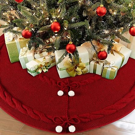 Ourwarm Copri Base Per Albero Di Natale In Maglia Doppio