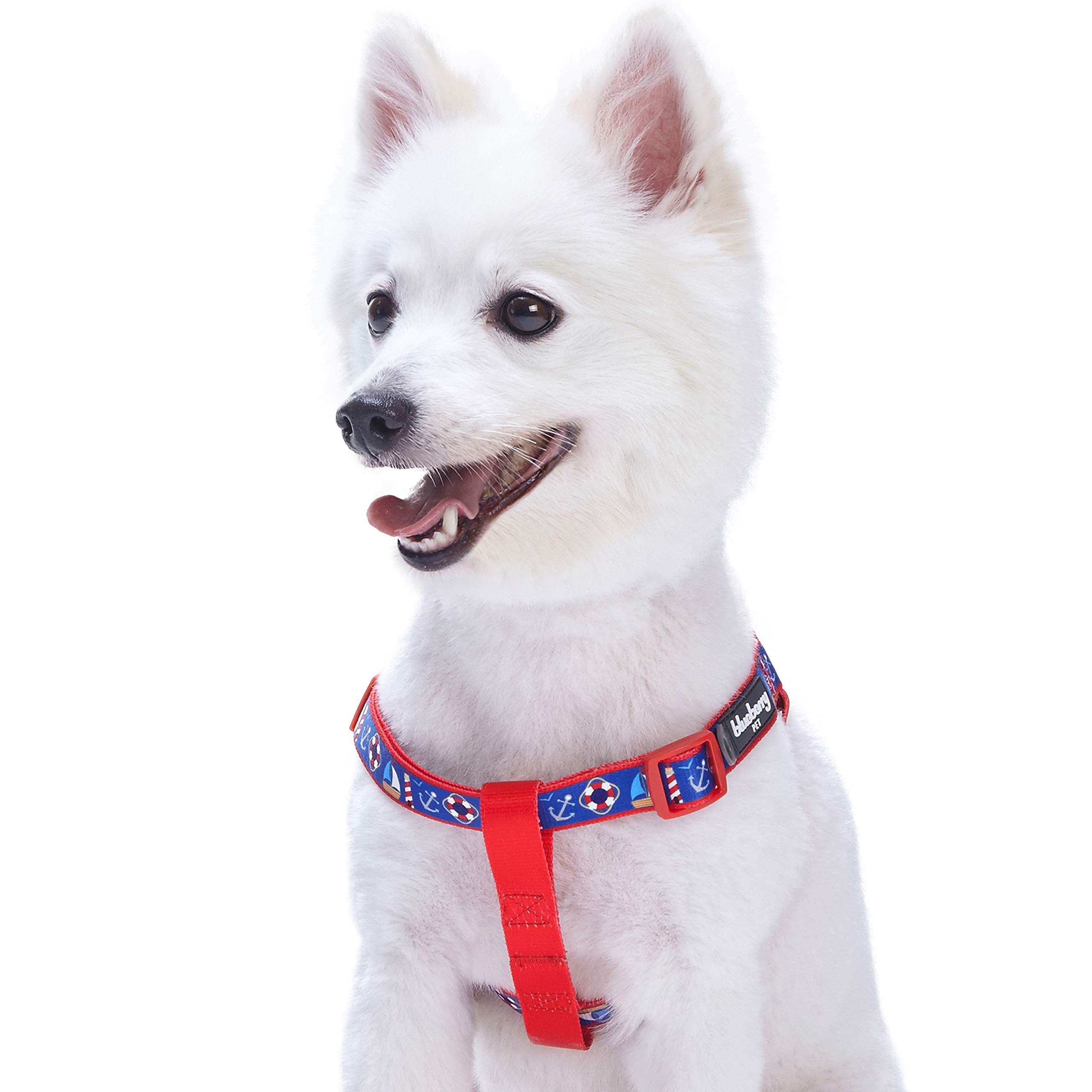 Blueberry Pet Step-in Peace Bon Voyage Nautical Blue Dream Designer Dog Harness, Chest Girth 67cm-98cm, Large, Adjustable Harnesses for Dogs