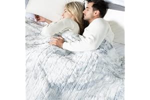 WOOMER [5 Year Warranty] Heated Blanket Queen Size Electric Blanket 84"x 90", Faux Fur Fast Heating, 10 Heating Levels & 0.5-12H Auto Off, Dual Control, Over-Heat Protection, ETL Certification