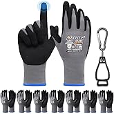 Jasdick Safety Work Gloves - 7 Pairs, Gray Seamless Knit Glove with MicroFoam Nitrile Coated Smooth Grip on Palm & Fingers, for Men and Women, Ideal for General Duty Work(S)