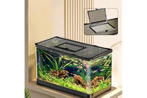 Rafeal Auto Magnetic Fish Tank Lid with Feeding Window Cover DIY Anti-Jumping Net Cover Aquarium Lid Replacement Adjustable Size Fit Tank Size 35"*19"