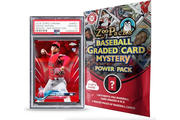 Shohei Ohtani PSA Graded Card Mystery Power Pack - 1 PSA Graded Ohtani Card and 2 Packs of Cards Per Pack - Amazon Exclusive
