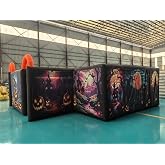 6x6m Inflatable Halloween Haunted House Maze Scary Inflatable Maze Game for Outdoor Fun（ 20x20ft with 950W Blower）