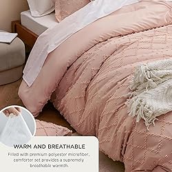 Bedsure Full Comforter Set - Coral Pink