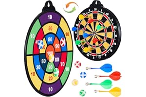 moopok Magnetic Dart Board for Kids-12Magnetic Dart/Sticky Balls Or 2 Toy Gun+40 Foam Dart.Indoor/Outdoor Kids Games and Party Games,Christmas Birthday Gifts Toys for 3-12 Year Old Boys