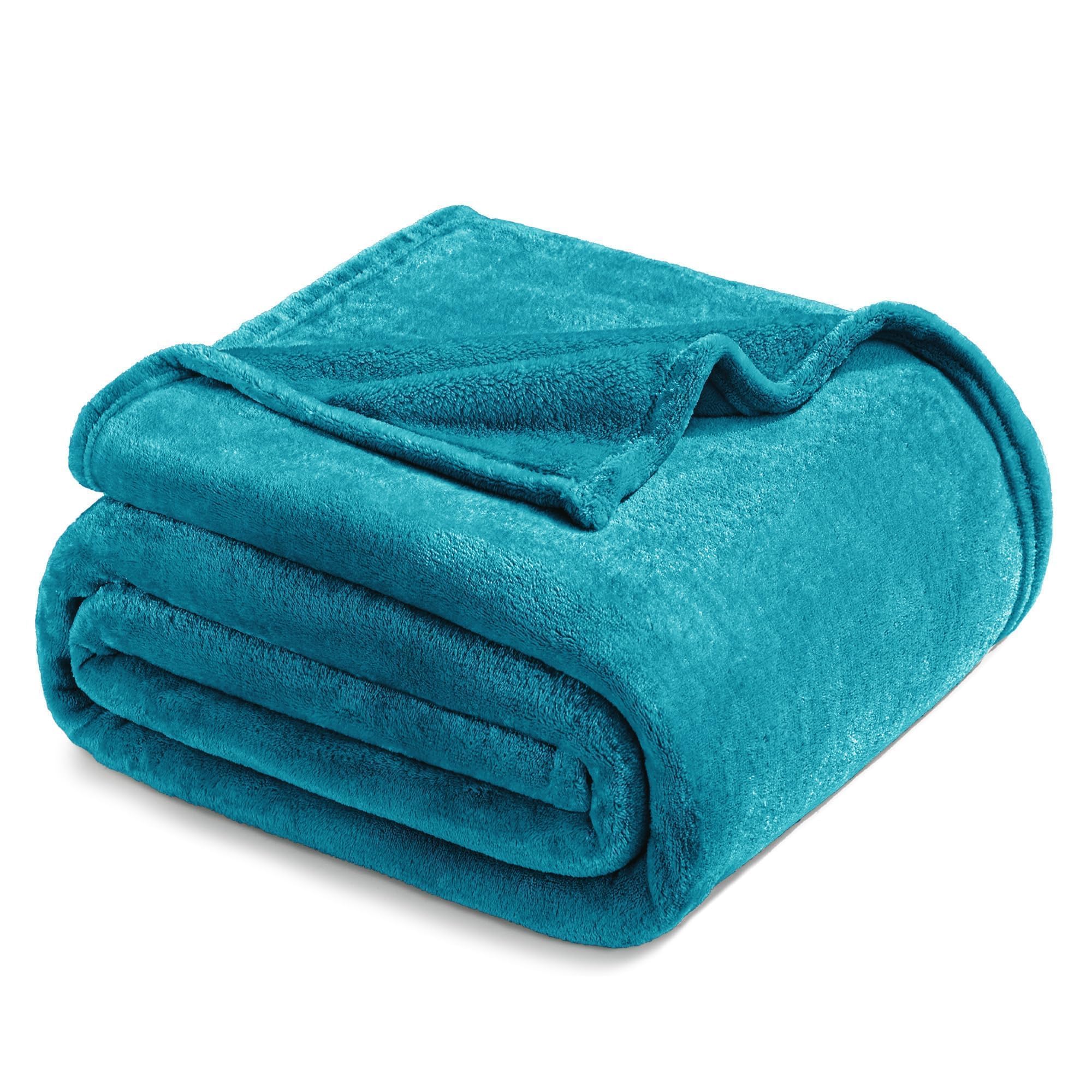 Exclusivo Mezcla Fleece Blanket Double Size for Bed, Super Soft and Warm, All Season Use, Cozy, Plush, Lightweight, 230x168 CM, Teal