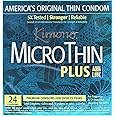 Kimono Microthin Plus - Premium Lubricated Natural Latex Condoms, Ultra Thin with Extra Moisture and AquaLube, Vegan-Friendly, No Latex Odor - Enhanced Sensitivity - Pack of 24