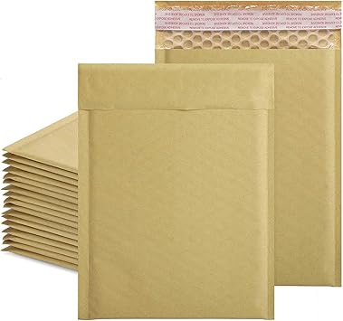 Amazon Com Metronic 4x8 Inch Kraft Bubble Mailers Padded Envelopes Seal Seal Shipping Bags Mailing Envelopes Packaging For Small Business Pack Of 50 Bulk 000 Mailers Kraft Brown Office Products