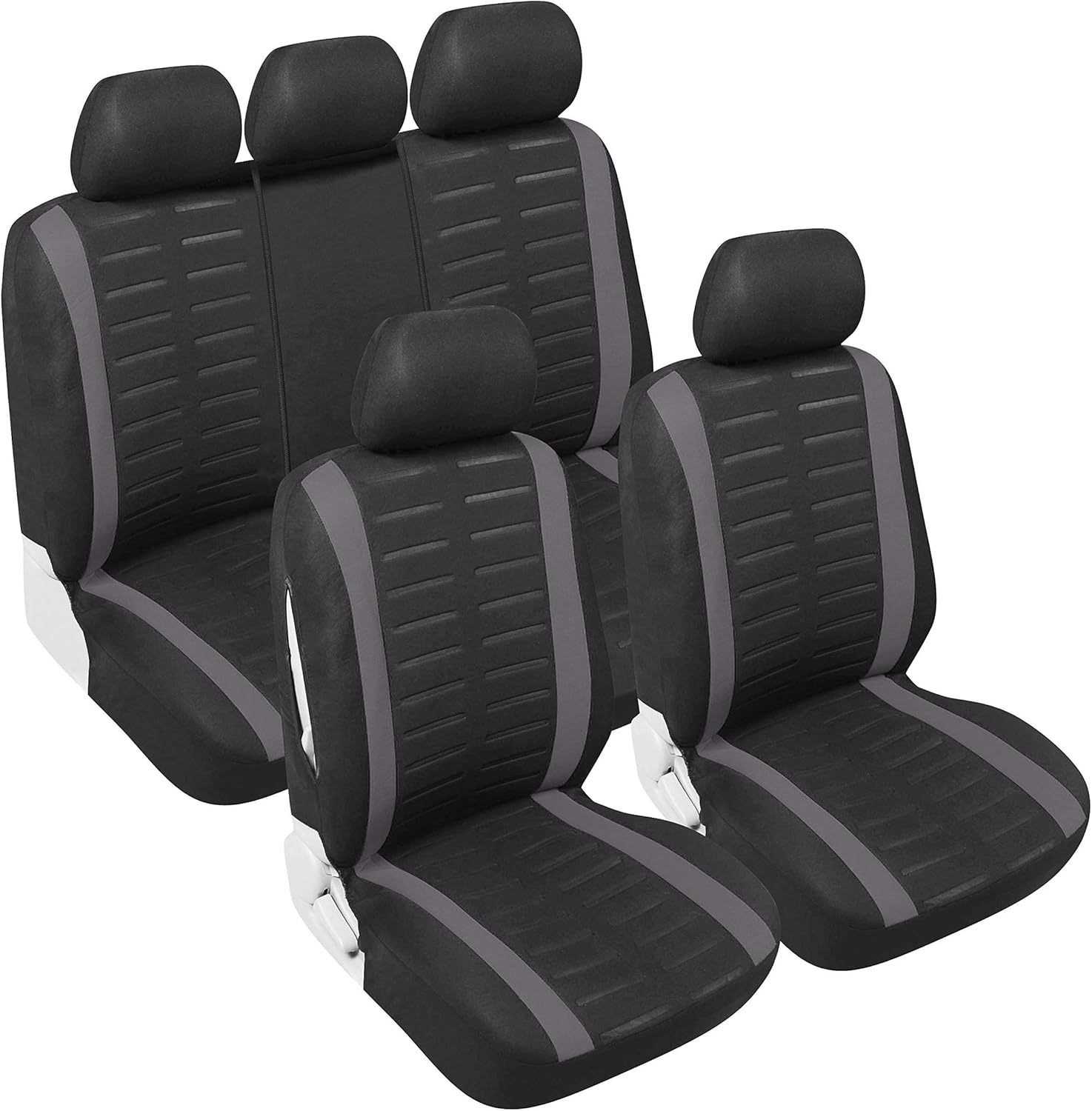 Upgrade4cars Car Seat Cover Set Universal Black And Grey With Side Airbag Openings And Separable Rear Seat Car Accessories Interior B1 Black Grey Amazon De Auto