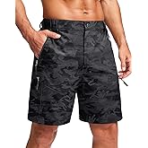 Pudolla Men's Hiking Cargo Shorts 9"/7"/11" Lightweight Outdoor Shorts for Men Trip Golf Camping Casual with 5 Zipper Pockets