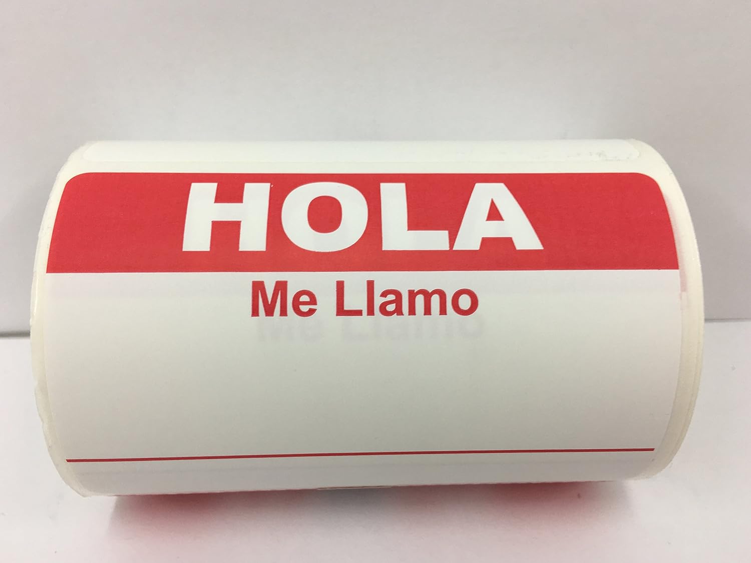 Amazon.com : 500 Labels 3-1/2” x 2-3/8” RED Spanish HOLA ME LLAMO Name ...
