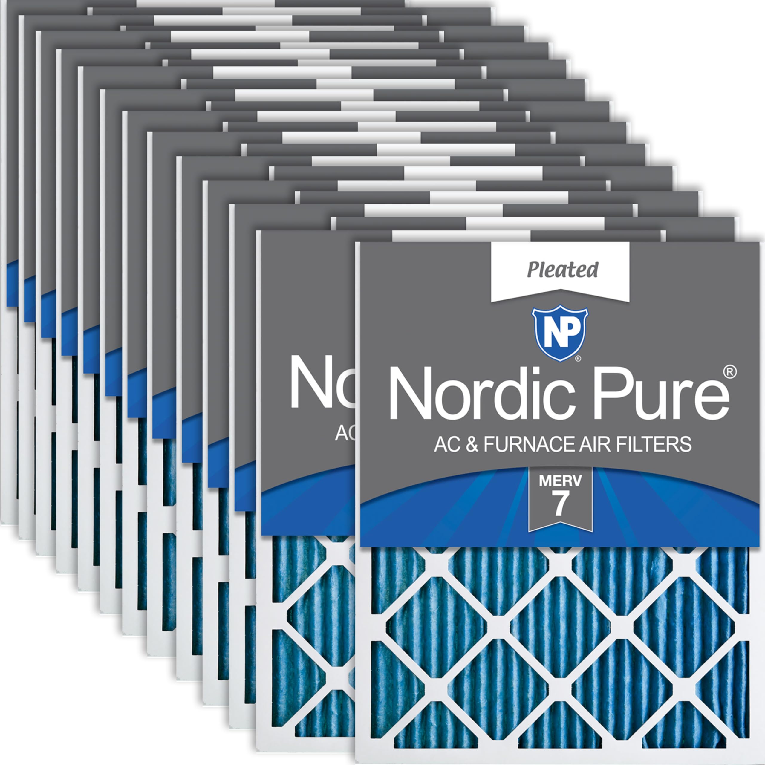 Nordic Pure 15x20x1 (Actual Size: 14 1/2 x 19 1/2 x 3/4) Pleated MERV 7 Air Filters 24 Pack Image