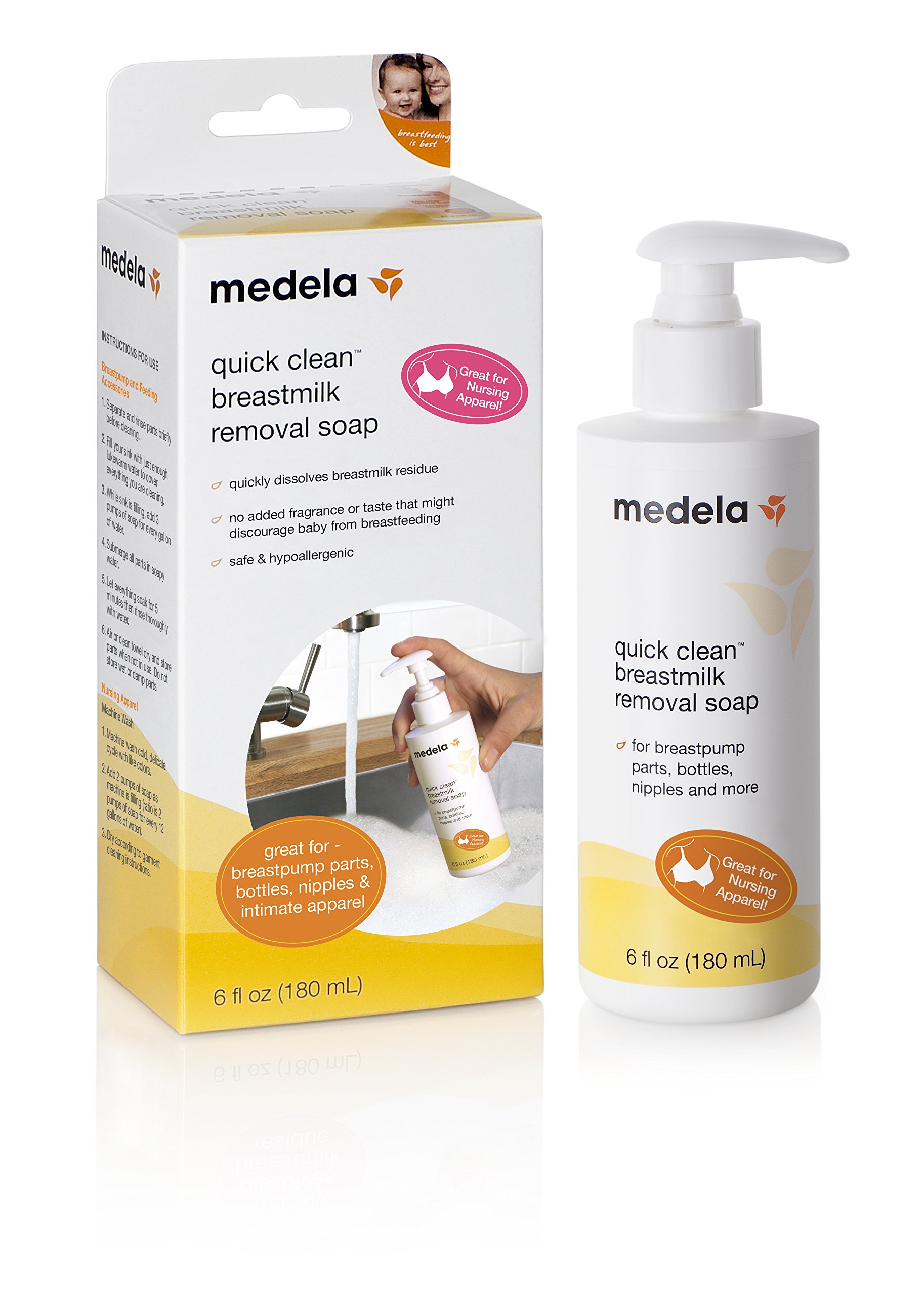 Medela Quick Clean Breast Milk Removal Soap, No Scrub Hypoallergenic